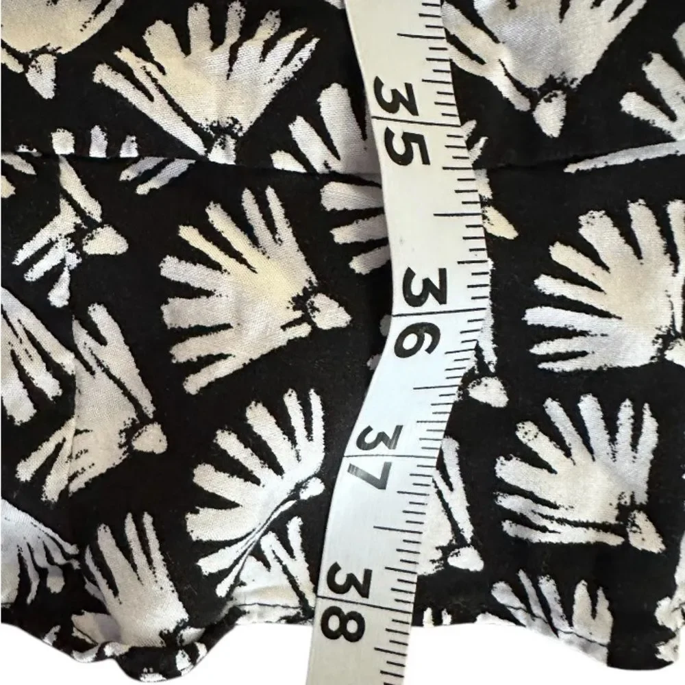 J. Crew Re-Imagined Midi Dress with Ruffle Curved Hem. Black/White Pattern Sz 14